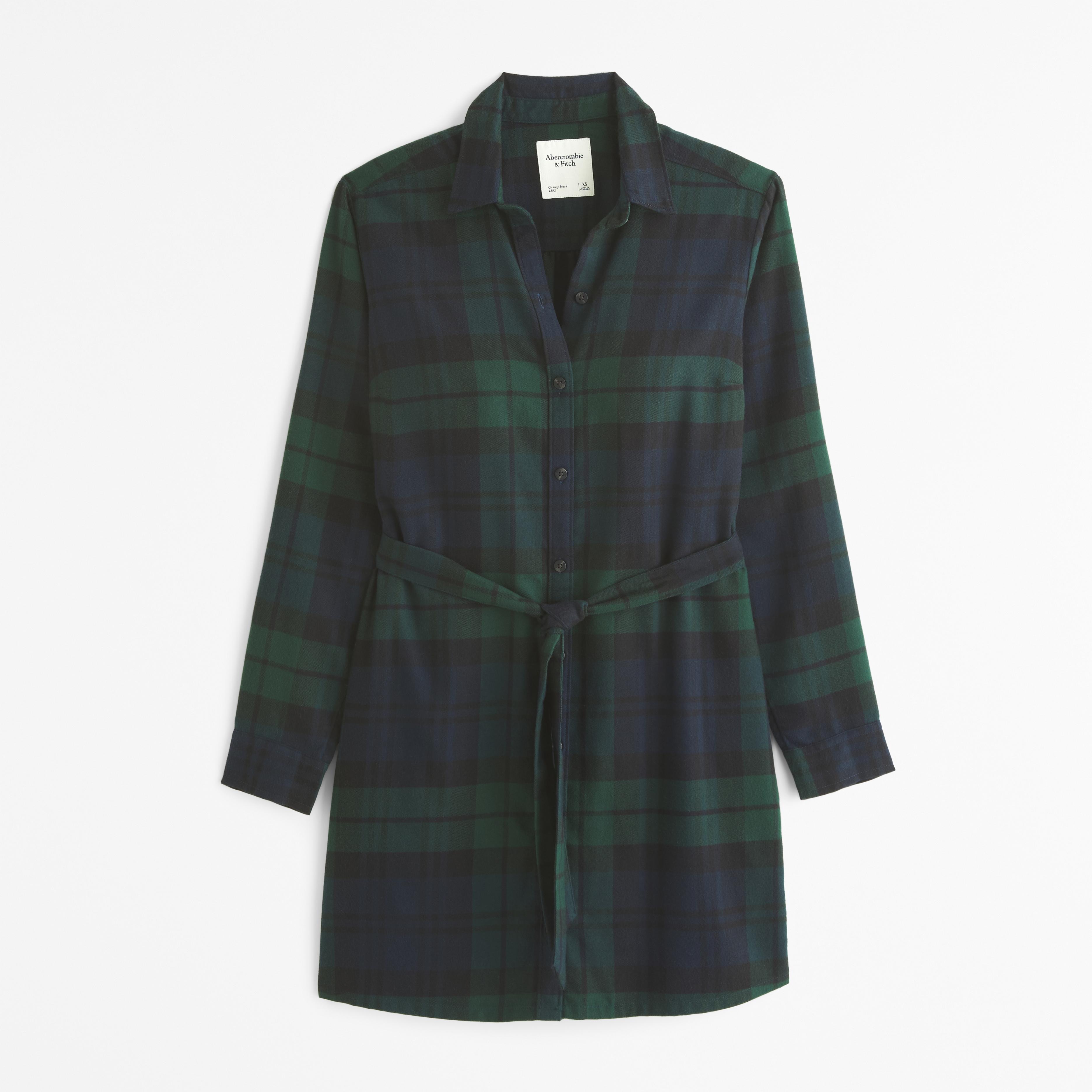 Flannel Shirt Dress Product Image