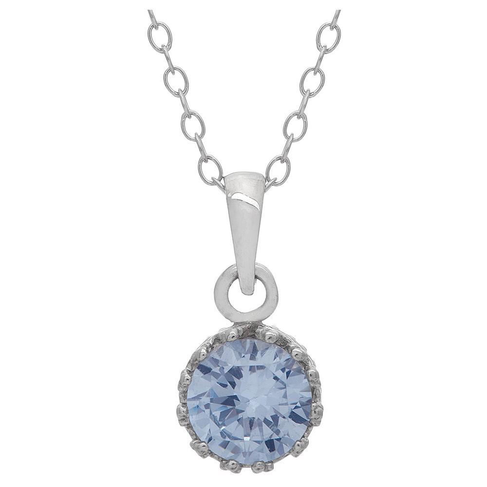 Designs by Gioelli Sterling Silver Lab-Created Aquamarine Pendant, Womens Blue Product Image