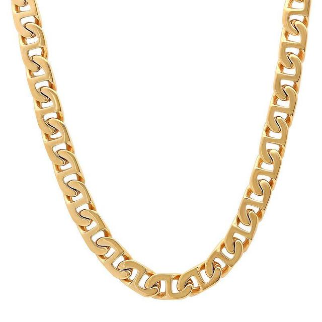 Mens Ion-Plated Stainless Steel Mariner Link Chain Necklace - 24 in. Gold Tone Product Image