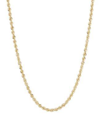 Diamond Cut Rope Link Chain 3mm Necklace Collection In 14k Gold Product Image