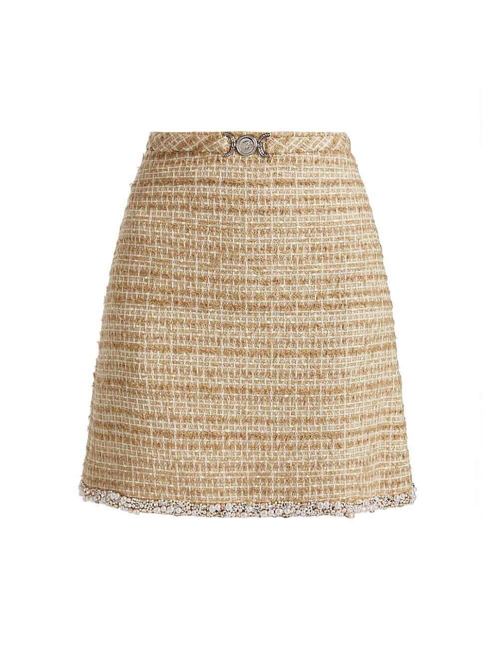 Womens Cotton-Blend Tweed Miniskirt Product Image