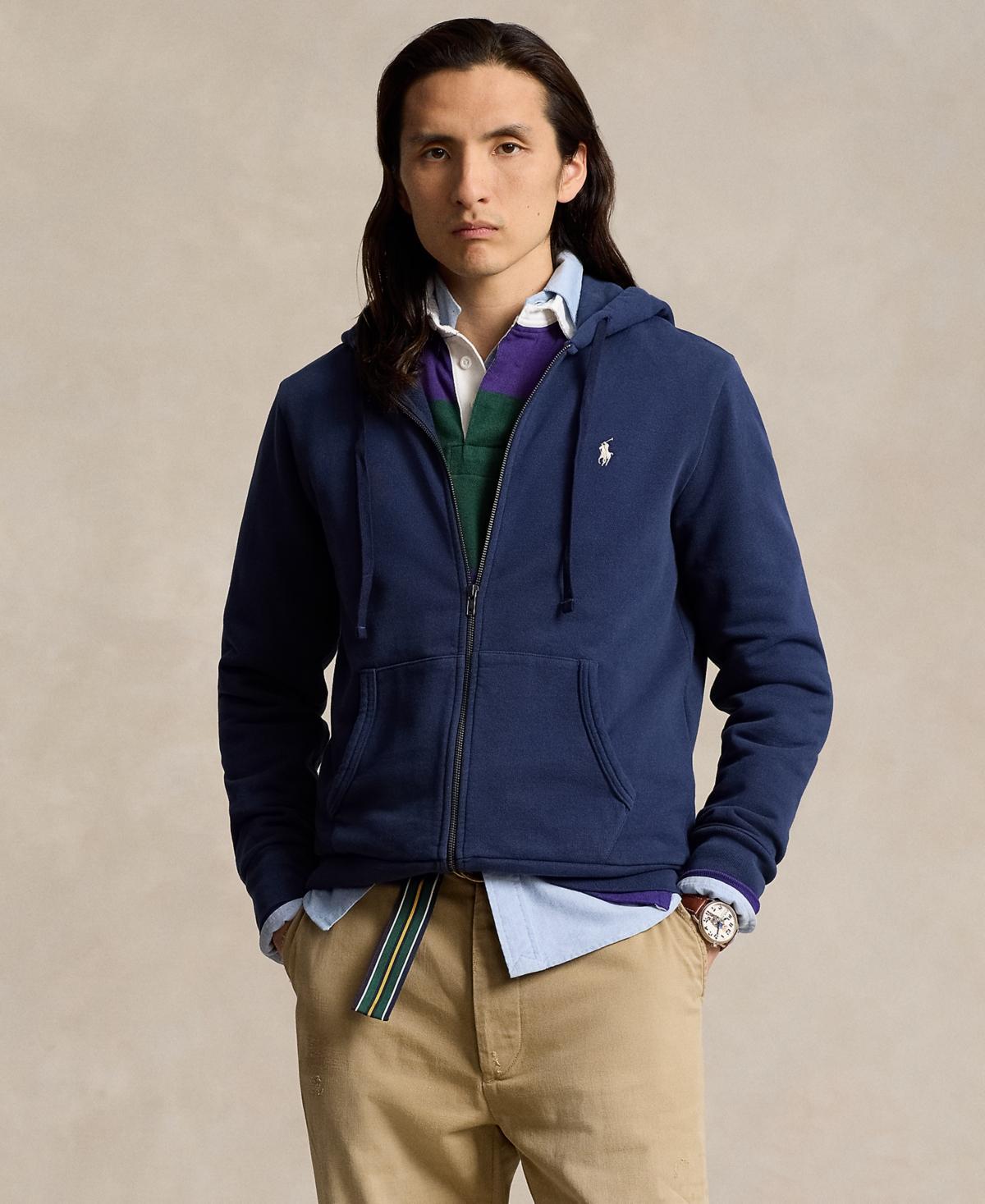 POLO RALPH LAUREN Cotton Zip-up Hoodie In Navy Product Image