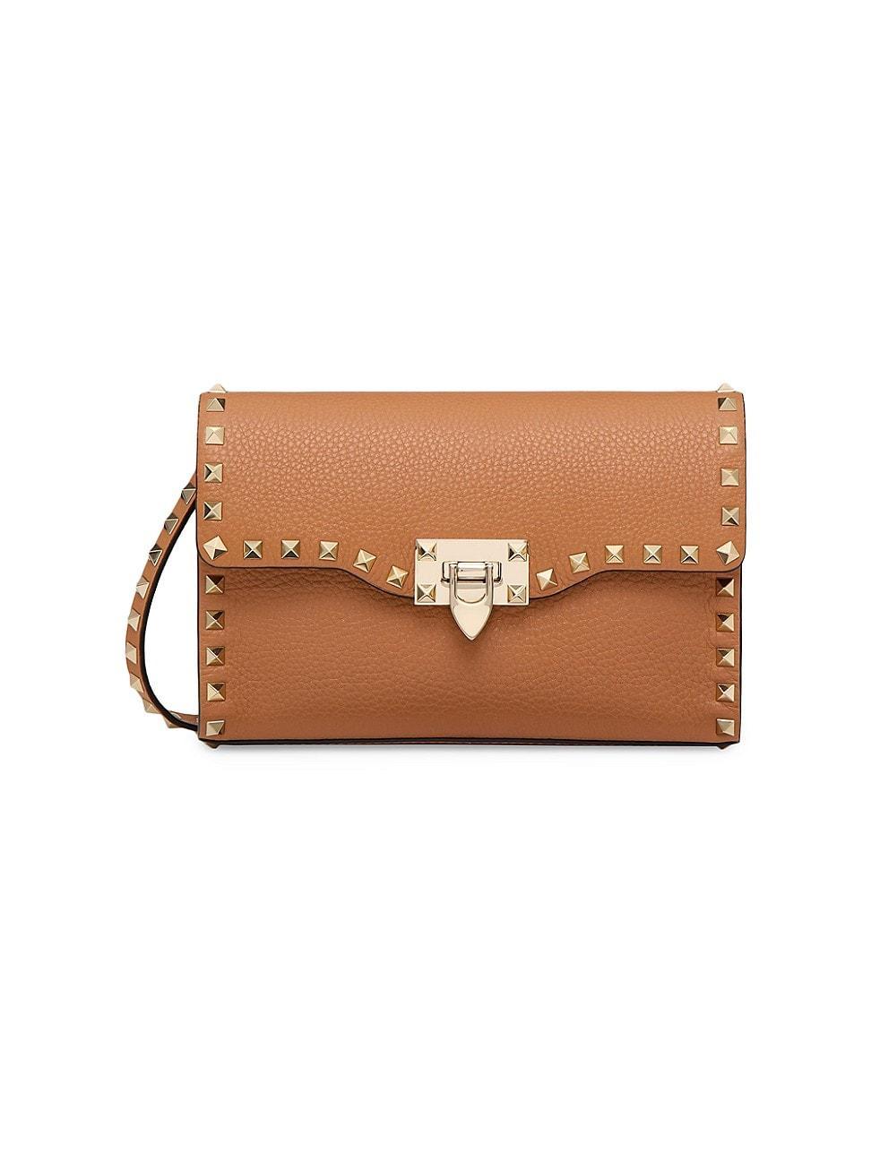 Womens Small Rockstud Grainy Calfskin Crossbody Bag Product Image