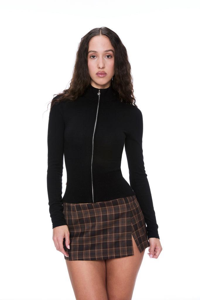 MICRO MINI SKIRT - PLAID BROWN — PLAID BROWN / XS Product Image