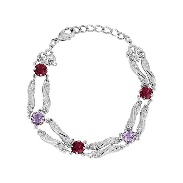 2028 Crystal Silver-Tone Link Bracelet Product Image