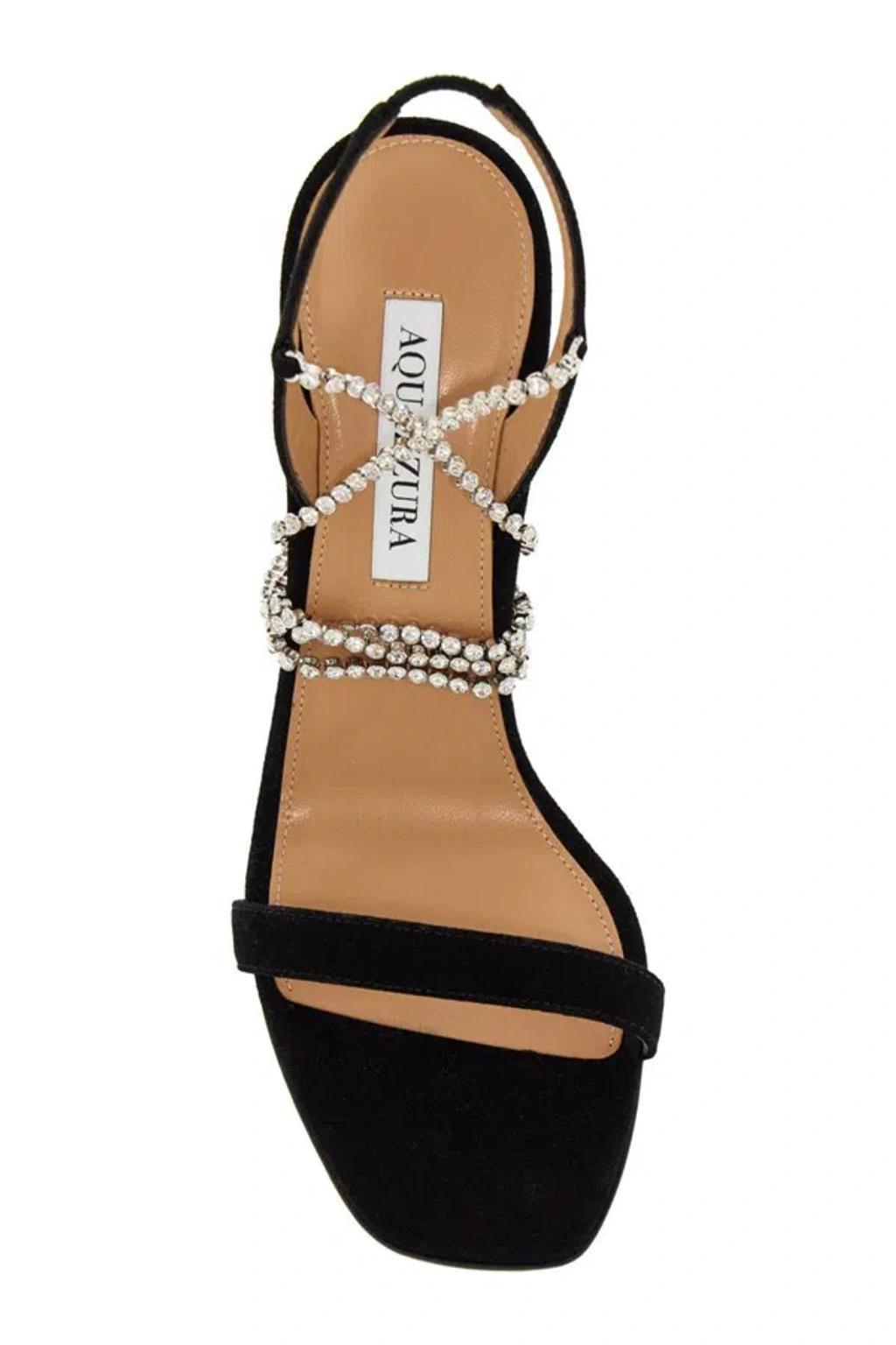 AQUAZZURA 115mm Sue Sandals In Black Product Image