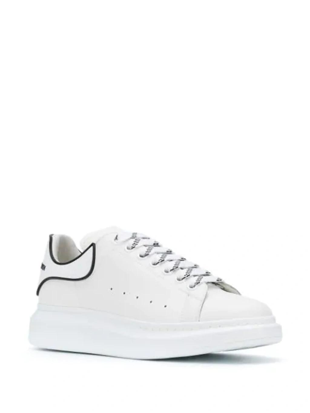 Oversized Raised-sole Leather Trainers In White Product Image