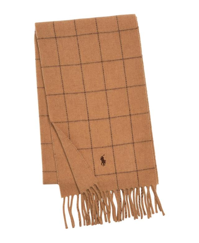 Polo Ralph Lauren Mens Reversible Windowpane Scarf - Camel Product Image