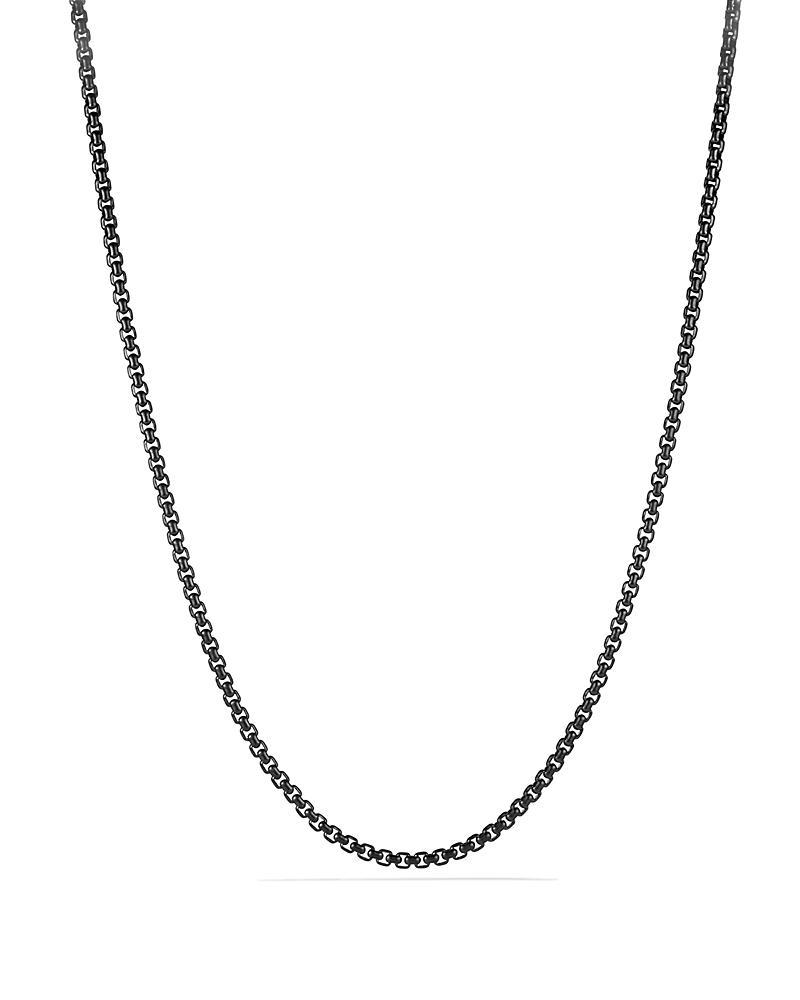 Mens Box Chain Necklace in Darkened Stainless Steel, 4mm Product Image