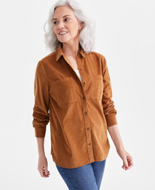 Style & Co Womens Cotton Corduroy Overshirt, Created for Macys Product Image