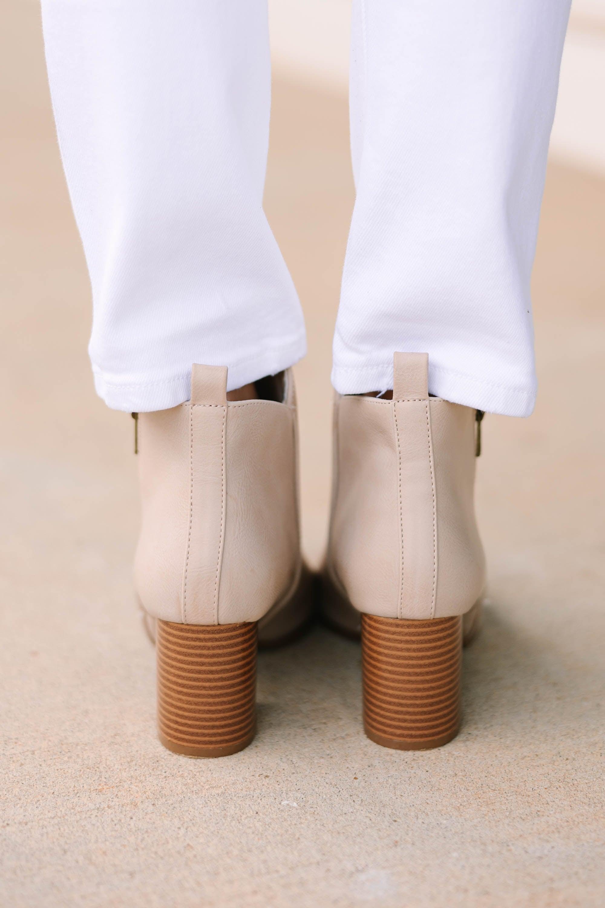 Classic Case Beige Brown Booties Female Product Image