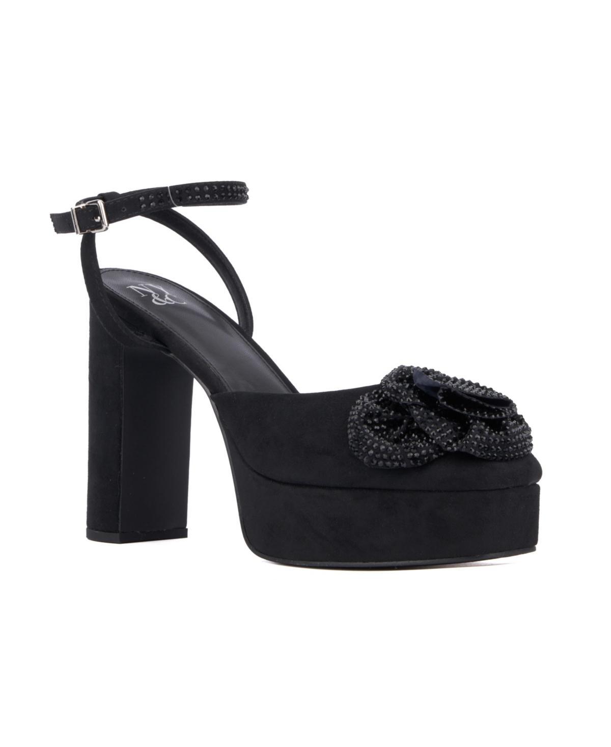 New York & Company Raya Womens Flower Platform Heels Product Image