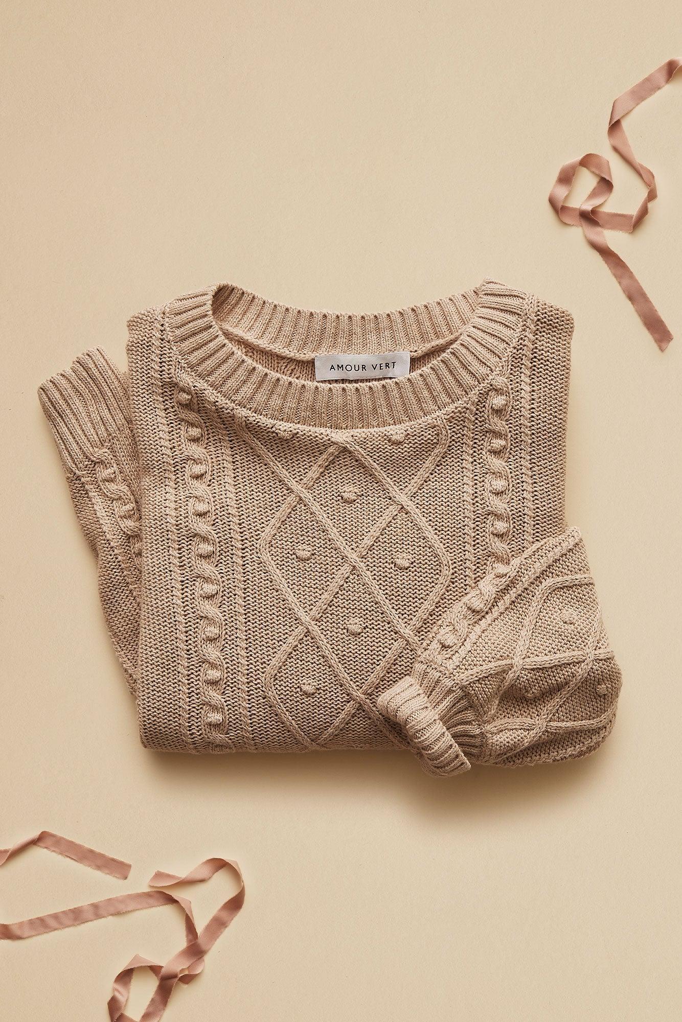 Faedra Organic Cotton Sweater - Oat Beige Product Image