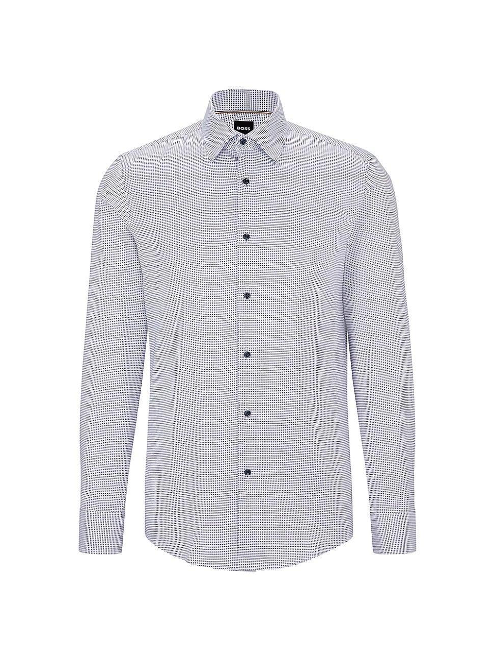 Mens Slim-Fit Shirt in Structured Italian Organic Cotton Product Image