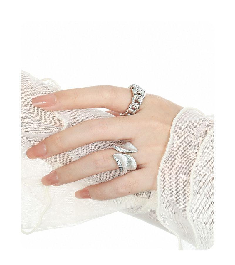 925 Sterling Silver Rhinestone Open Ring Product Image