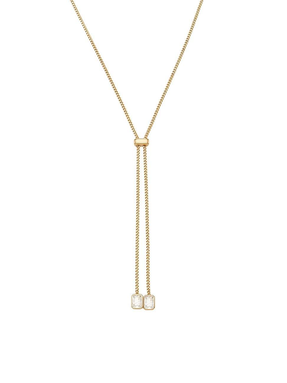 Womens Elevate 18K Gold-Plated & Cubic Zirconia Lariat Necklace Product Image