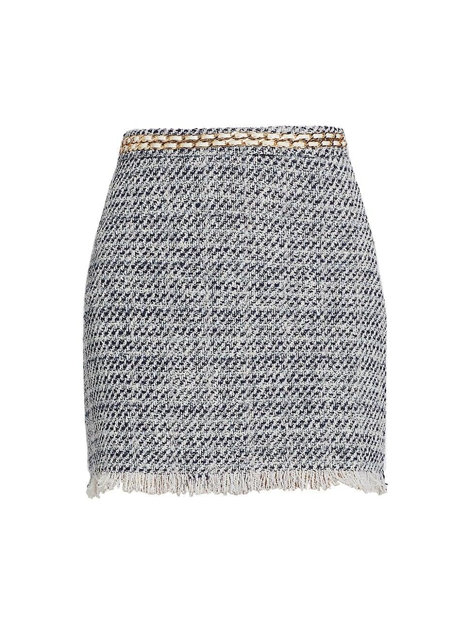 Womens Chainlink Tweed Miniskirt Product Image