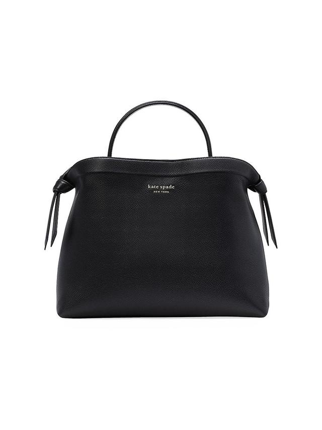 Womens Knott Large Pebbled Leather Top-Handle Bag Product Image