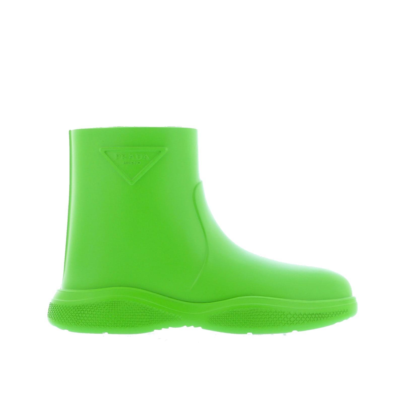 Logo Rubber Boots In Green Product Image