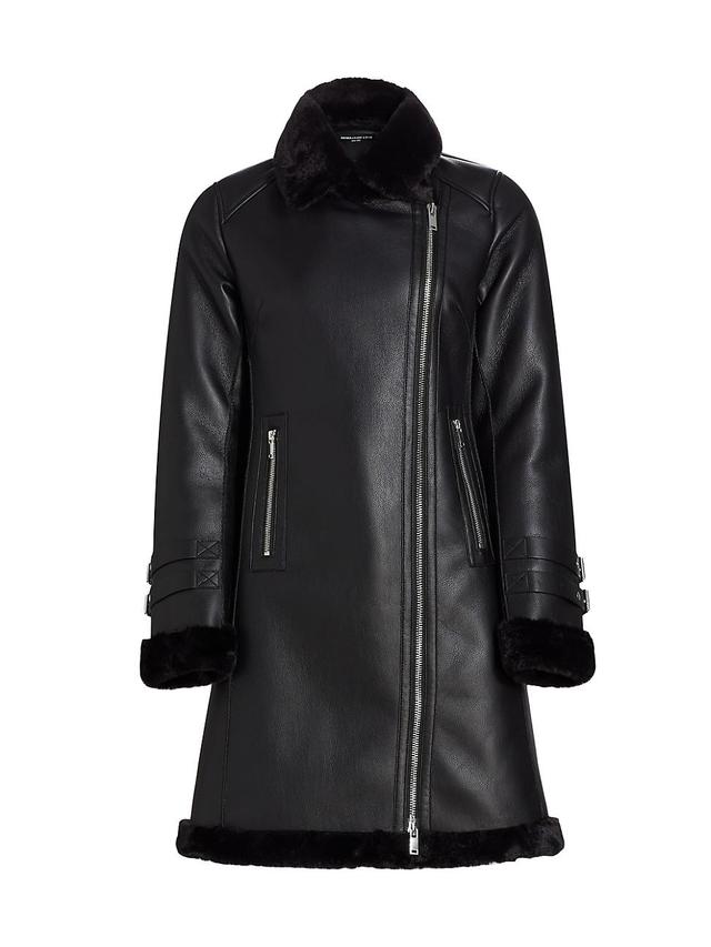 Womens Carla Faux Leather & Fur Coat Product Image