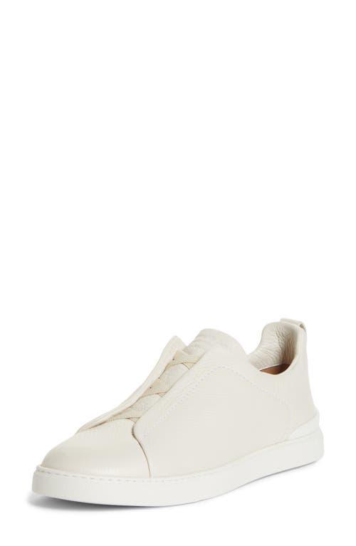 ZEGNA Triple Stitch Deerskin Leather Slip-On Sneaker Product Image