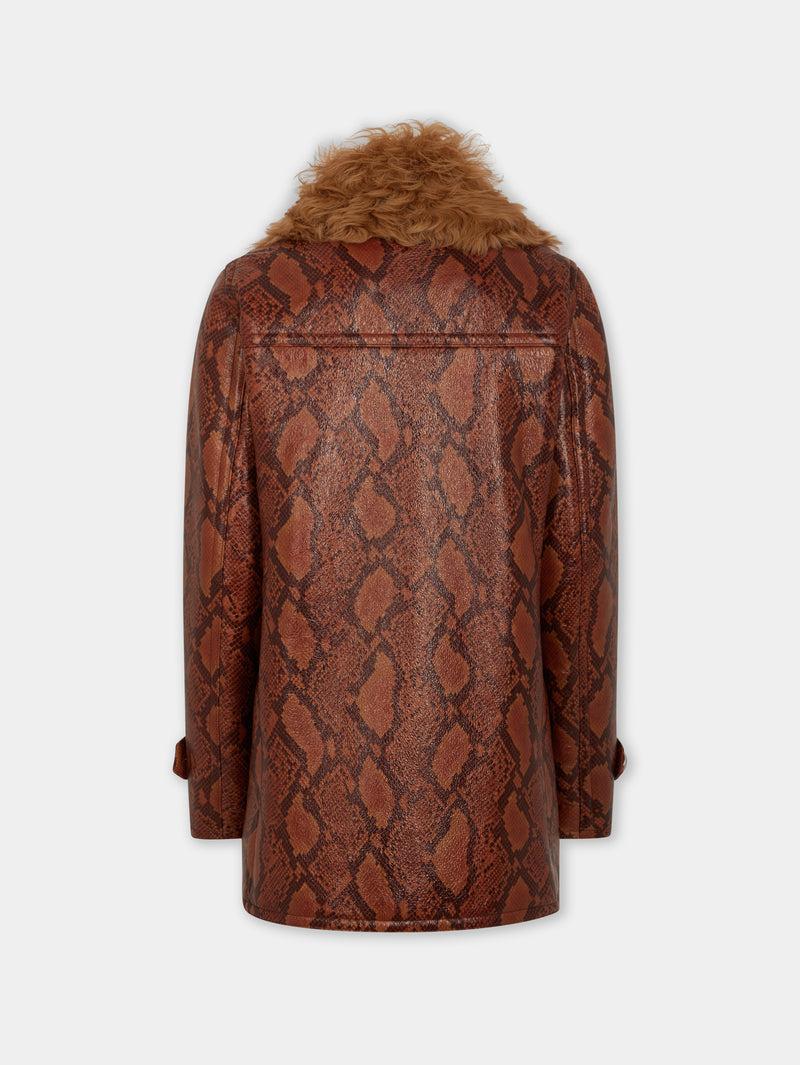 COAT IN PYTHON-FINISH SHEARLING Product Image