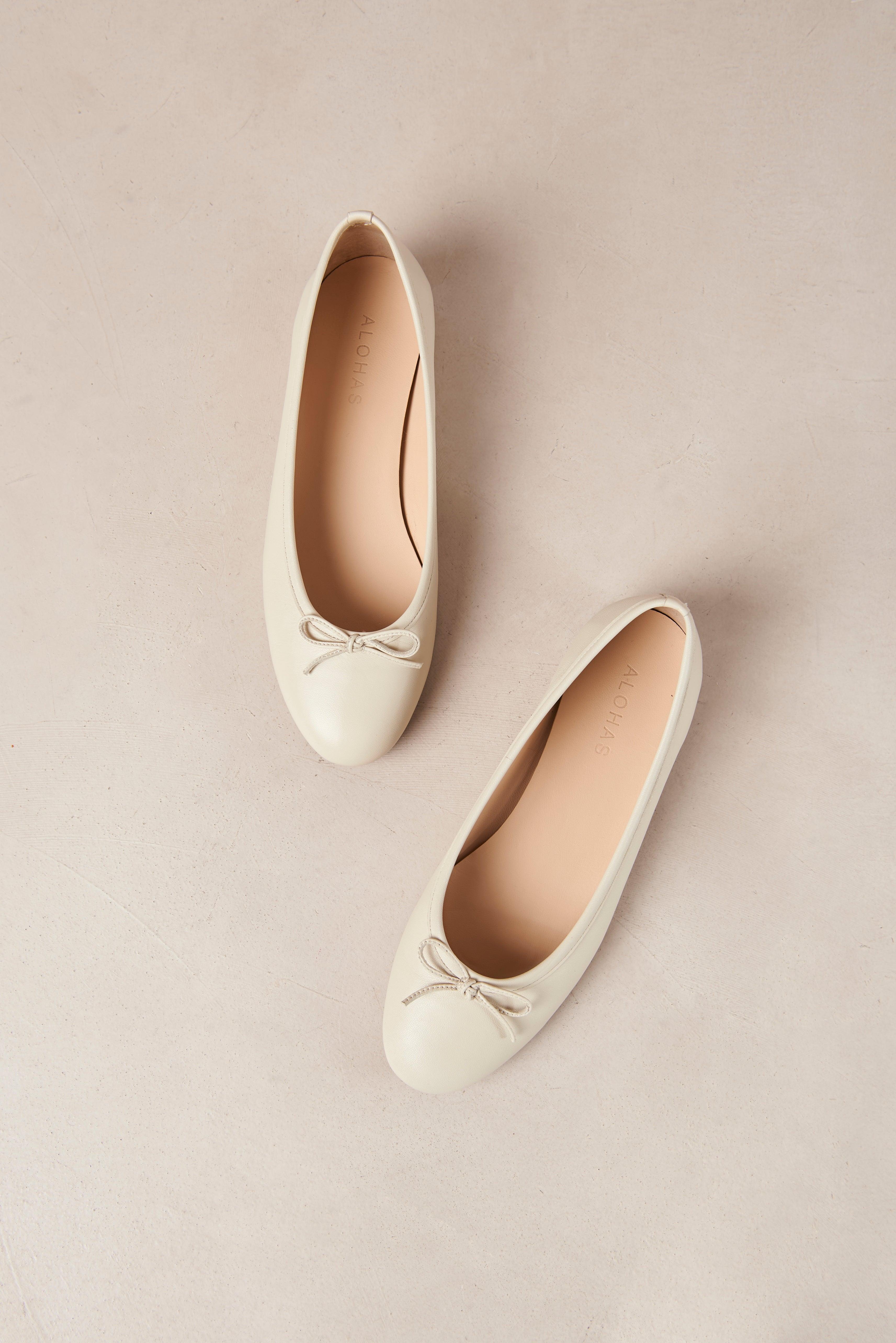 Alohas Oriana Leather Ballet Flats - Cream product image