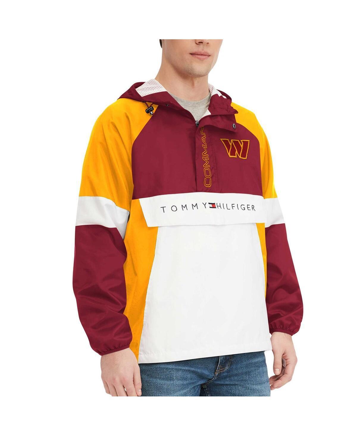 Mens Tommy Hilfiger Burgundy Washington Commanders Quarter-Zip Pullover Hoodie Jacket Product Image