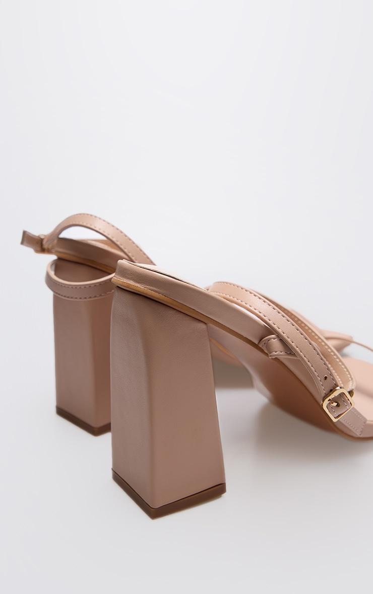 Nude Wide Fit  Barely There Block Heel Sandals Product Image