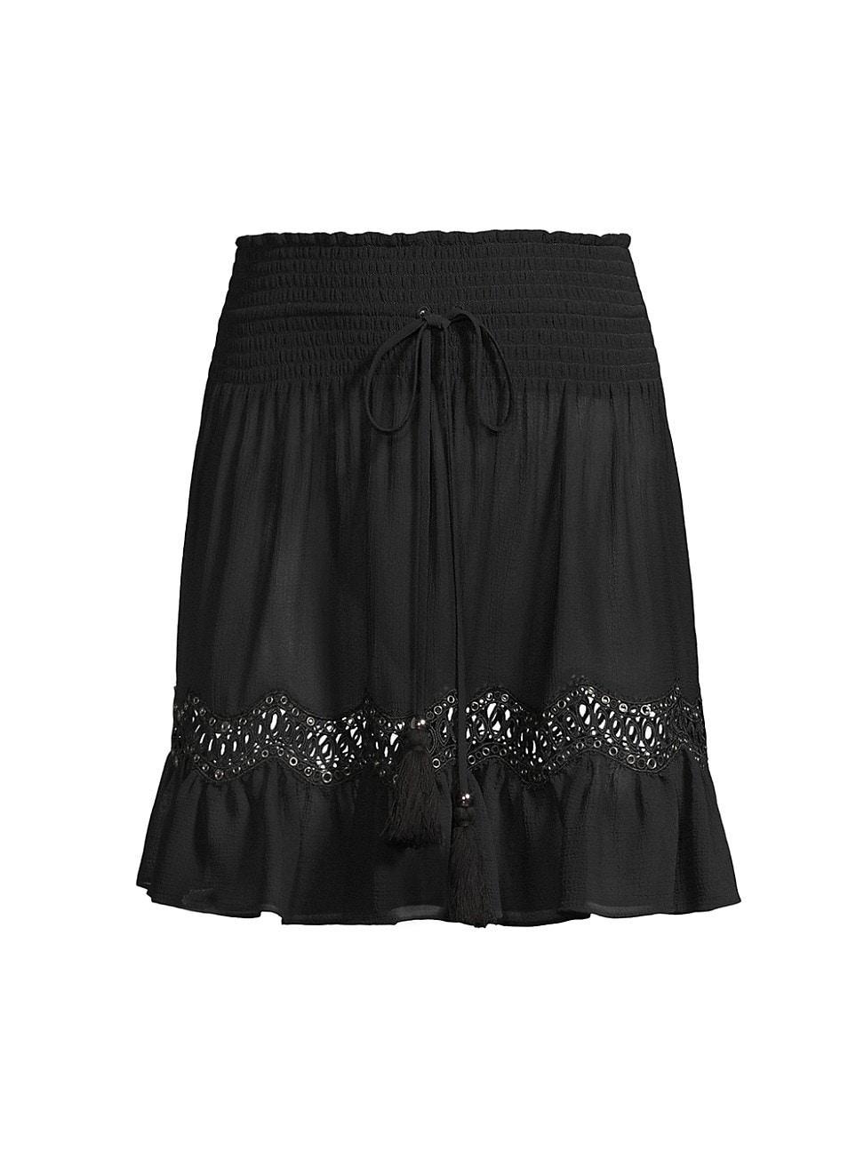 Womens Chiffon Grommet Miniskirt Product Image