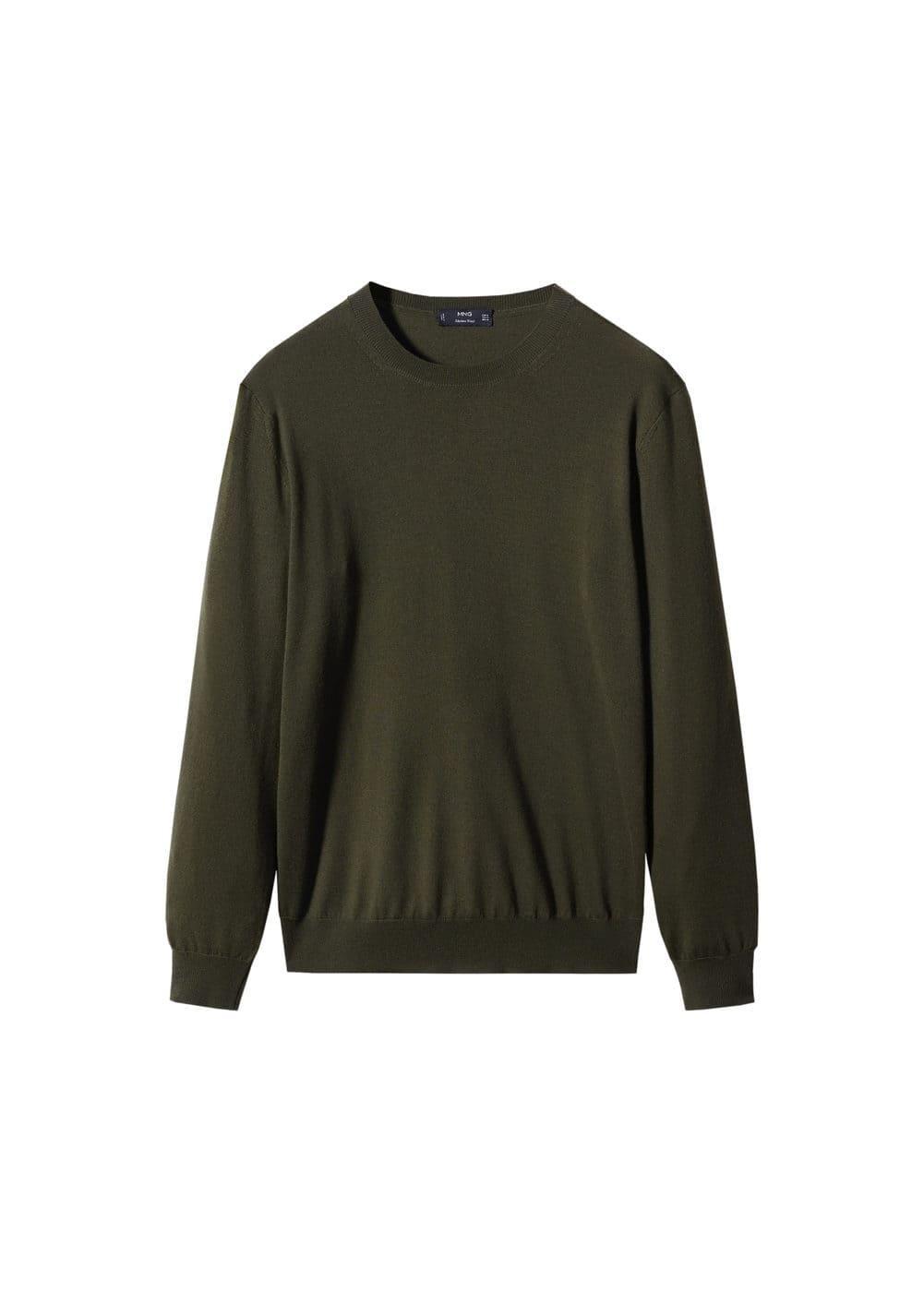 MANGO MAN - Merino wool washable sweater olive greenMen Product Image