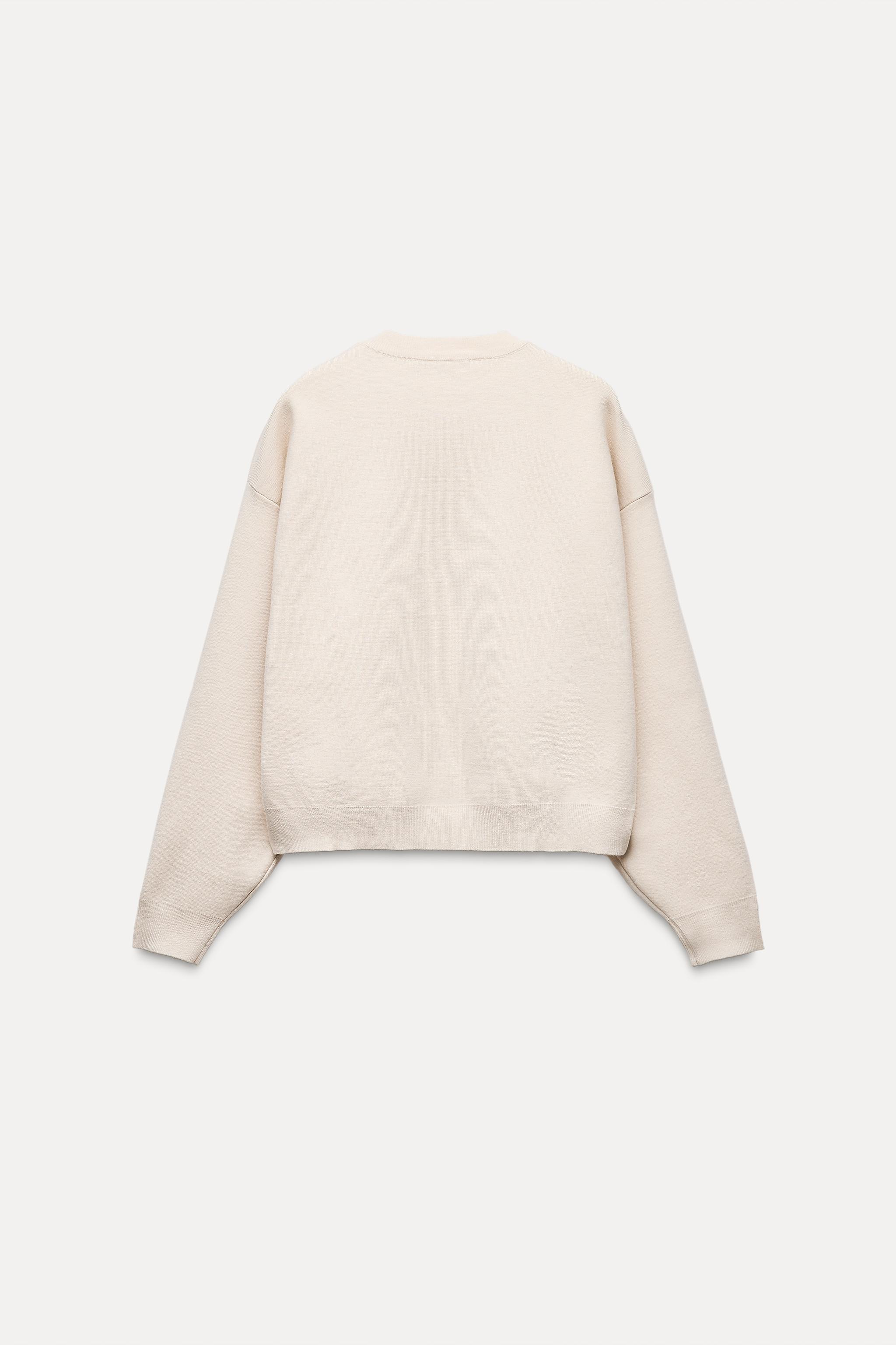 BASIC PLAIN KNIT SWEATSHIRT Product Image