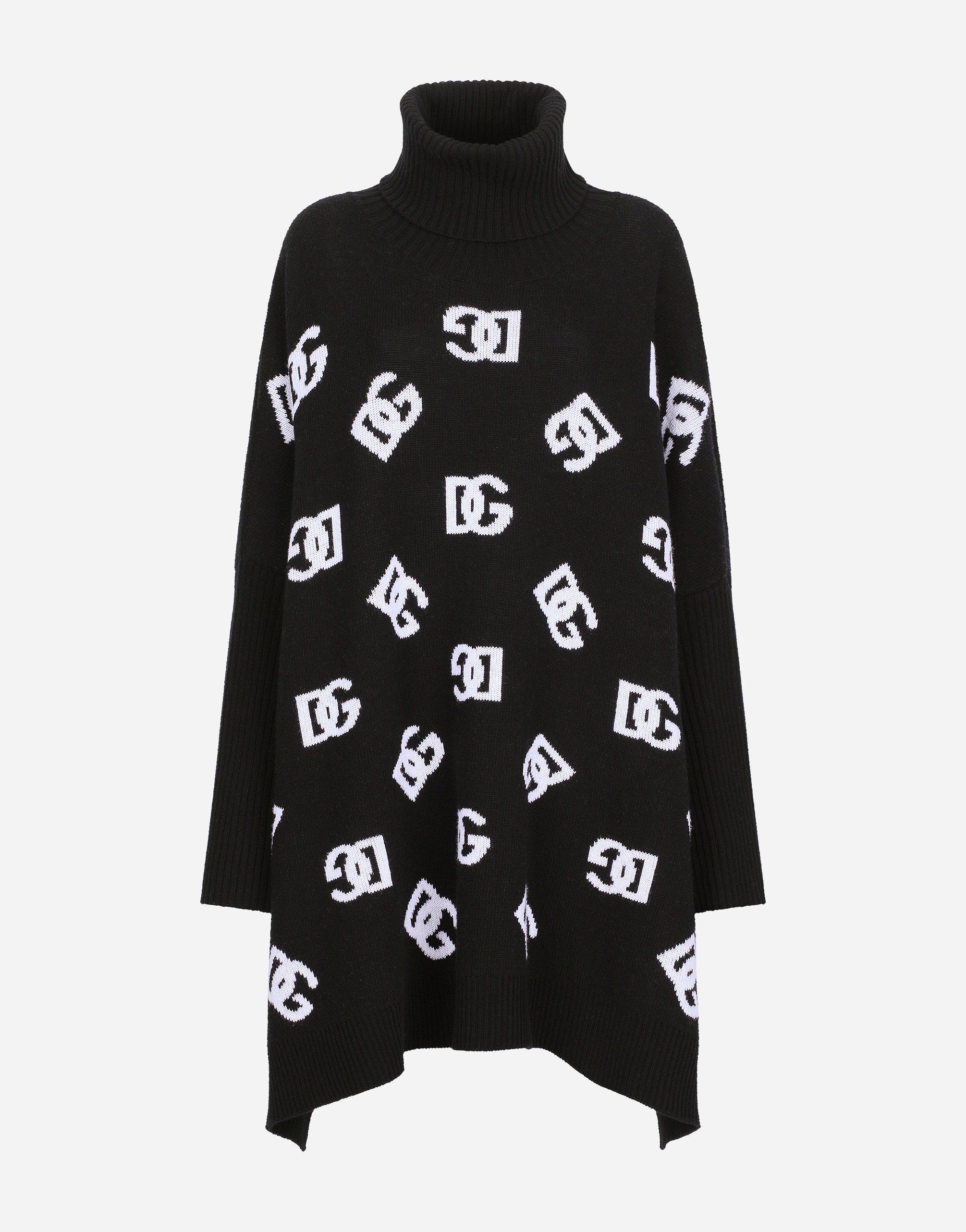 Wool Poncho With Jacquard Dg Logo In Print Product Image