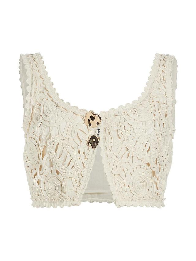 Womens Aella Cotton Textured Crop Top Product Image