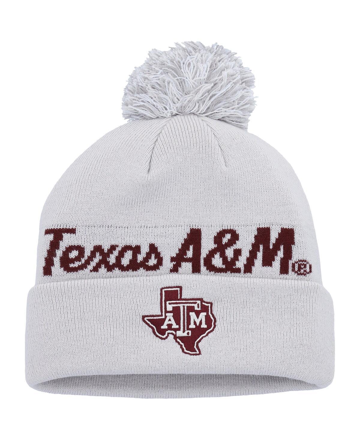 Mens adidas Gray Texas A&M Aggies Cuffed Knit Hat with Pom Product Image