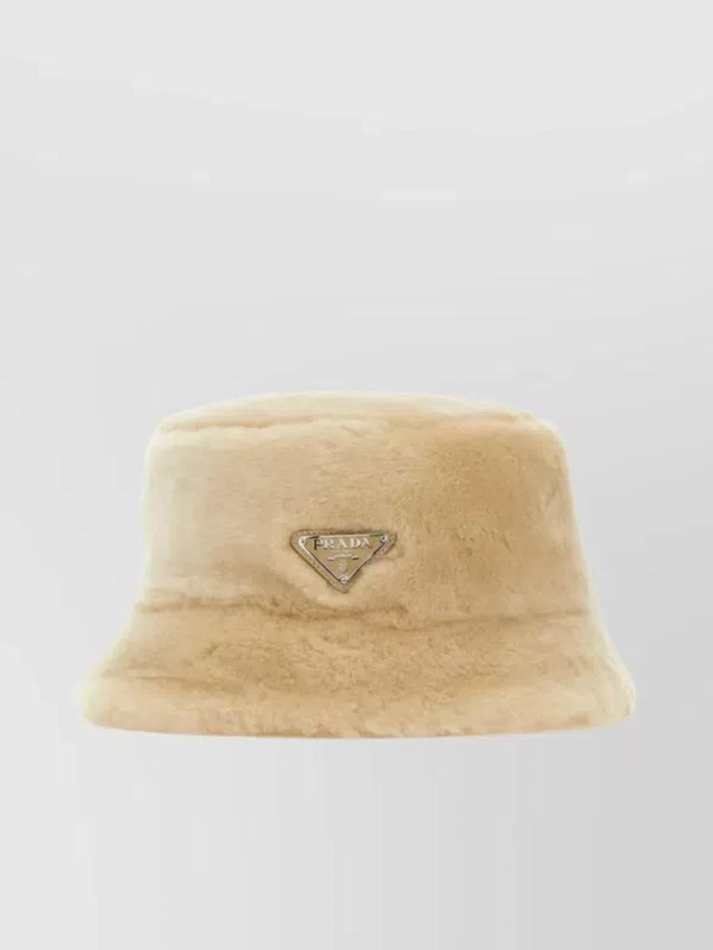 Shearling Wide Brim Hat In Beige product image