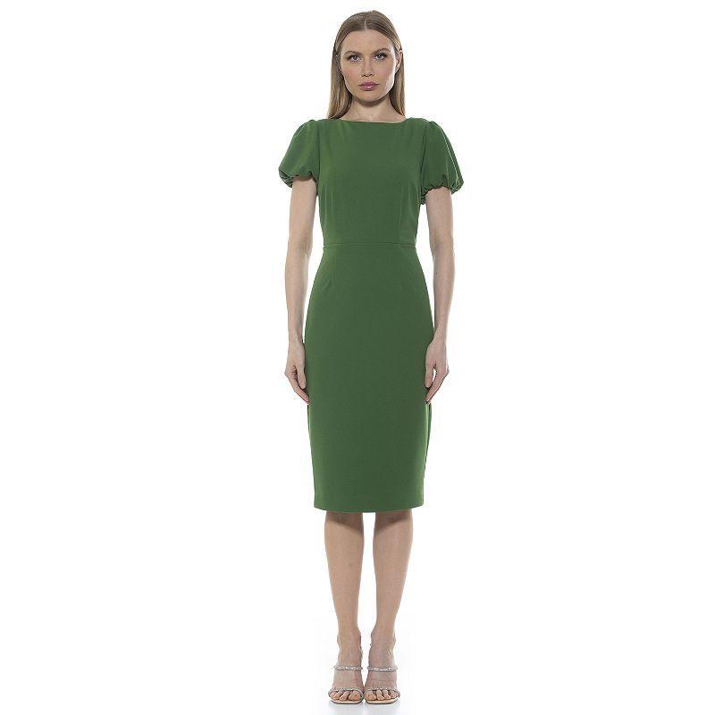 Womens ALEXIA ADMOR Odette Midi Sheath Dress Green Floral Product Image