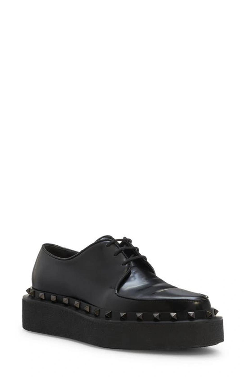 VALENTINO GARAVANI M-way Rockstud Platform Derby In 0no Nero Product Image