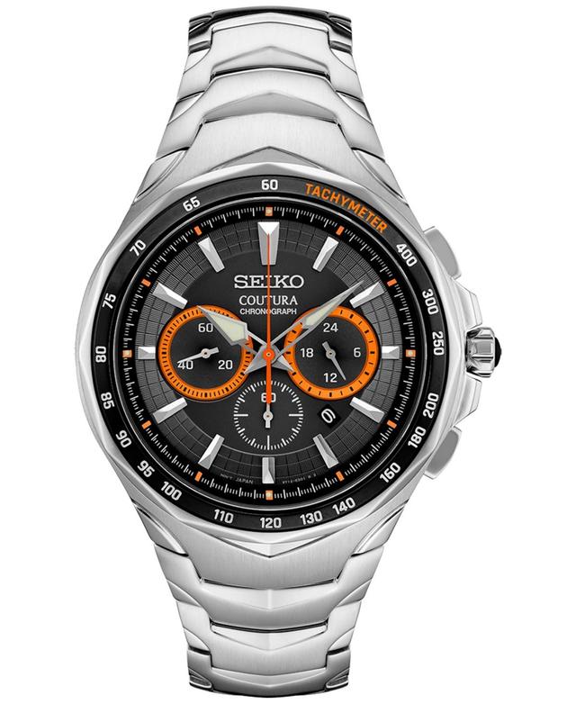 Seiko Mens Chronograph Coutura Stainless Steel Bracelet Watch 46mm Product Image