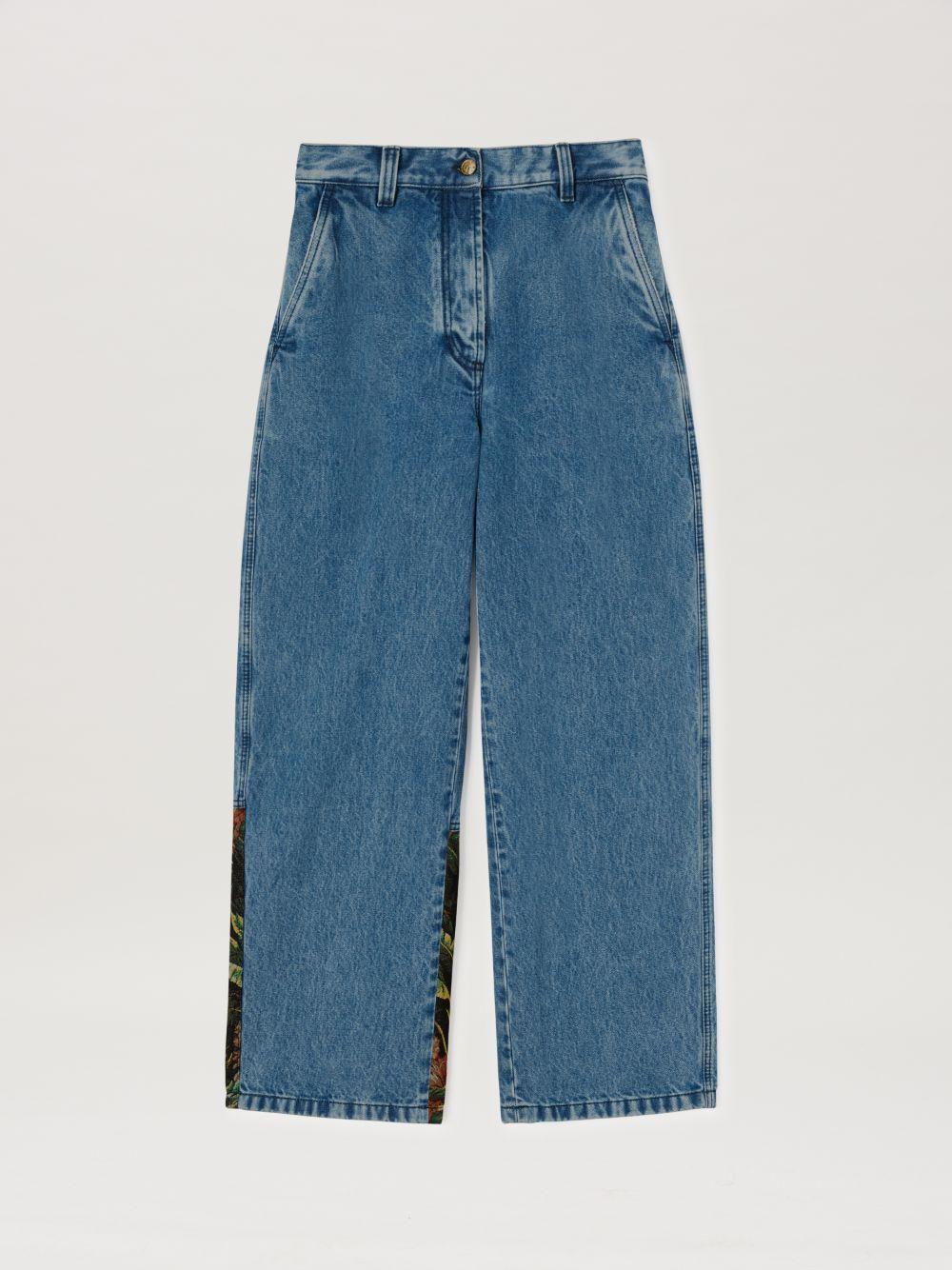 Baggy Jeans Jungle Insert in blue  - Palm Angels® Official  Product Image