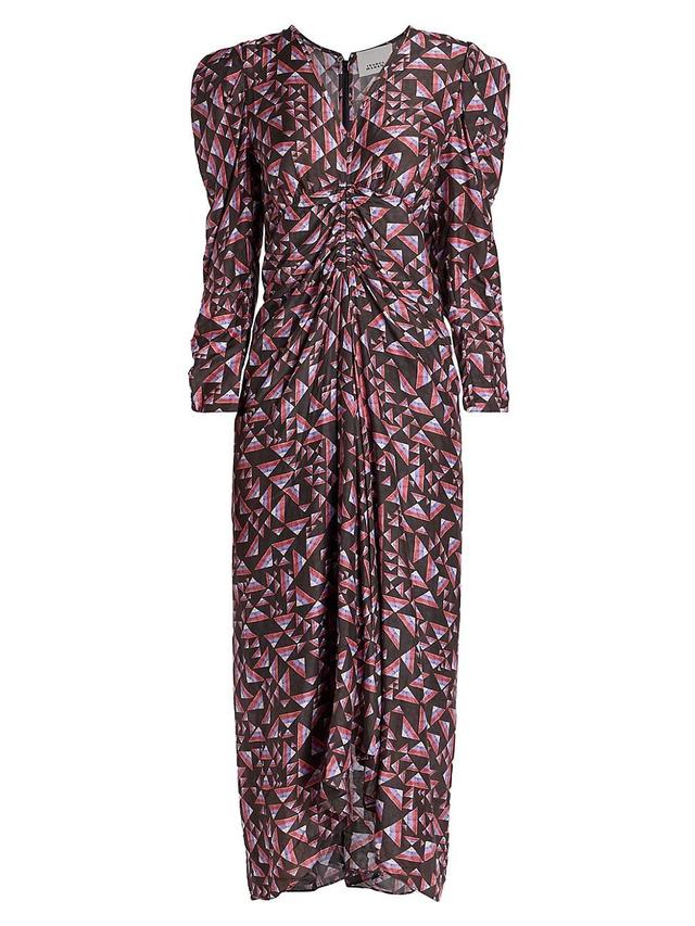 Womens Albini Gathered Printed Maxi Dress Product Image