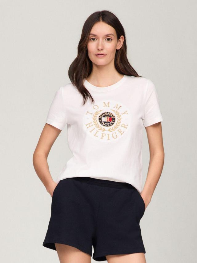 Tommy Hilfiger Women's Embroidered Tommy Laurel Logo T-Shirt Product Image