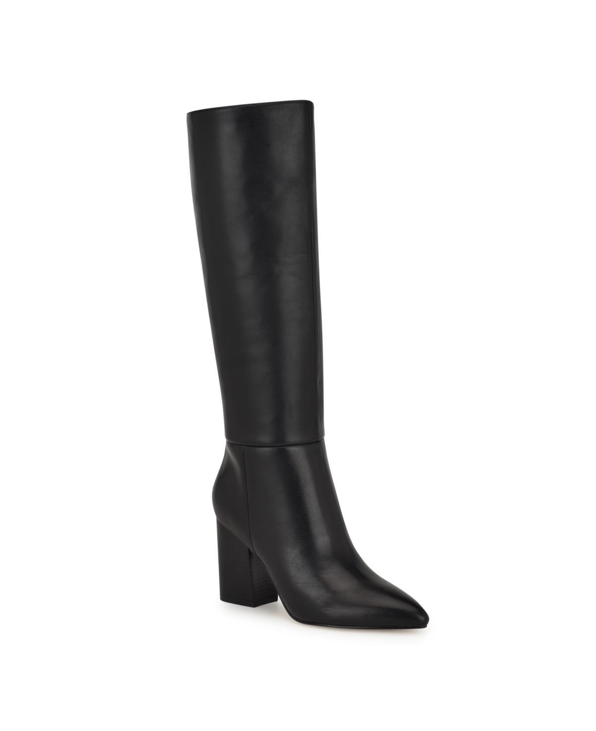 Nine West Womens Peachey Block Heel Pointy Toe Knee High Boots Product Image