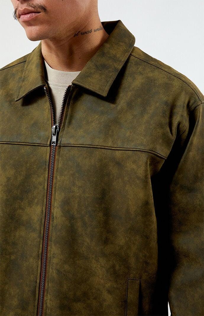 Men's Faux Leather Textured Jacket Product Image