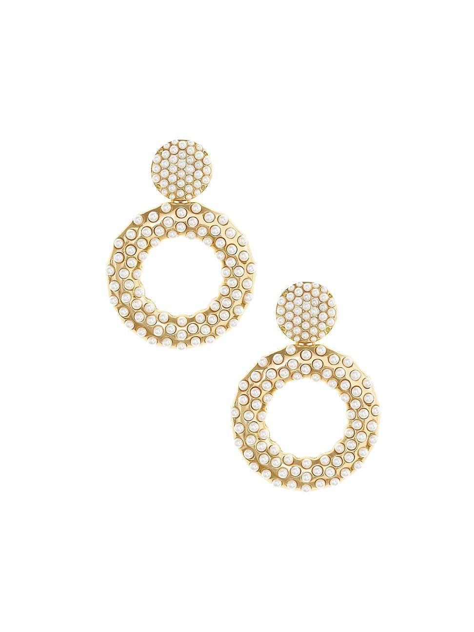 Ettika Youre The Moment Imitation Pearl Earrings in 18K Gold Plating Product Image