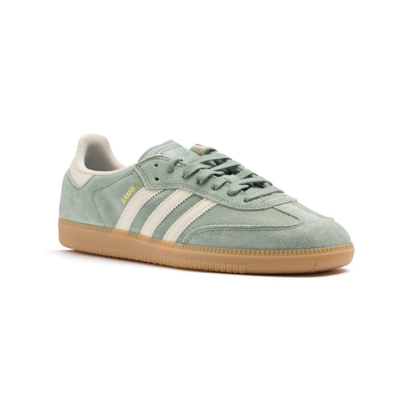 Adidas Skateboarding Samba ADV Men's Skate Shoe - Silver Green/White/Metallic Gold Male Product Image