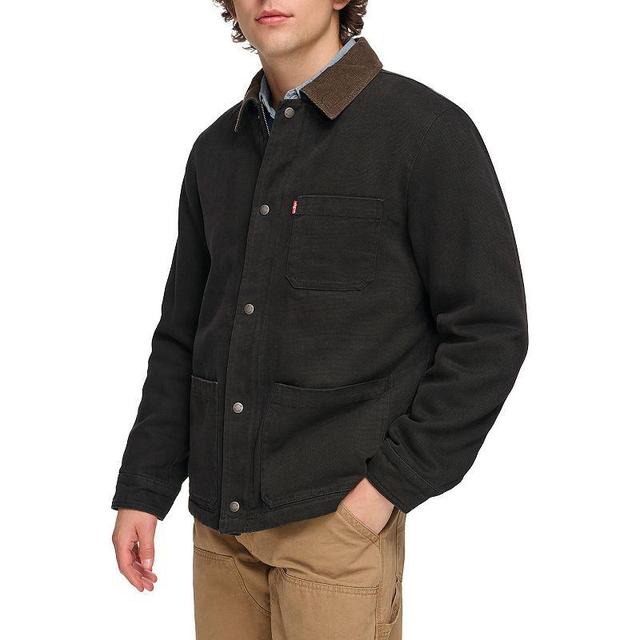 Levis Mens Plaid-Lined Canvas Chore Jacket Product Image