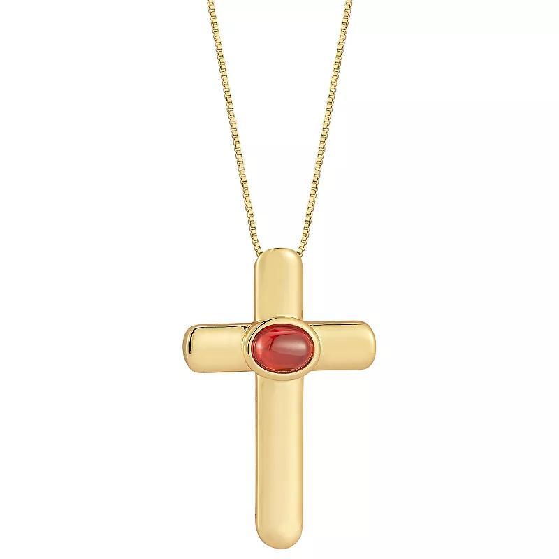 WINX 18k Gold Plated Cubic Zirconia Cross Necklace, Womens Gold Tone Product Image