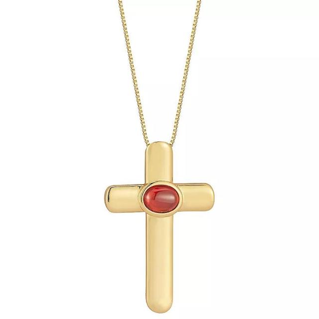 WINX 18k Gold Plated Cubic Zirconia Cross Necklace, Womens Gold Tone Product Image