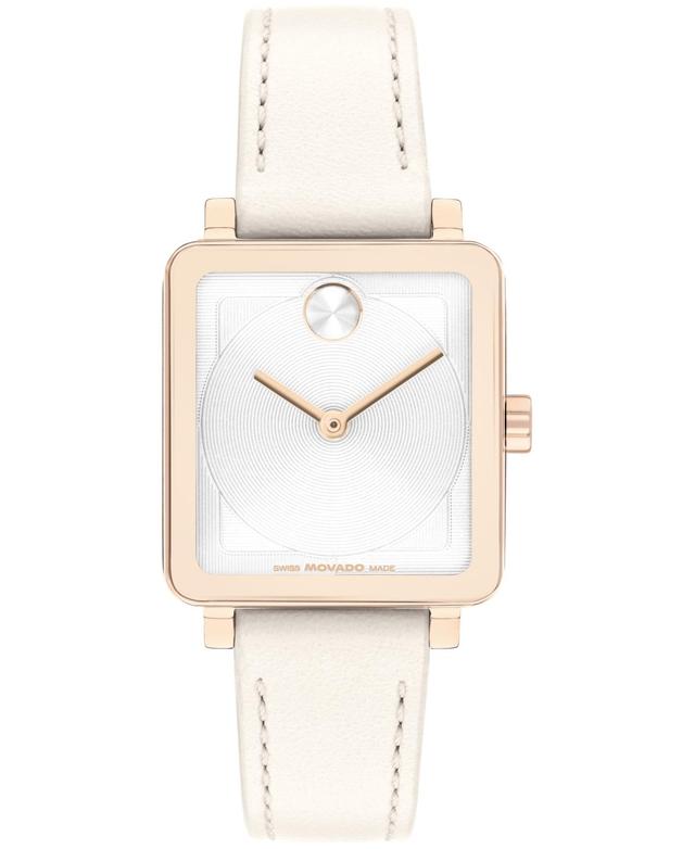 Movado Womens Bold Evolution 2.0 Swiss Quartz White Leather Watch 26mm - White Product Image